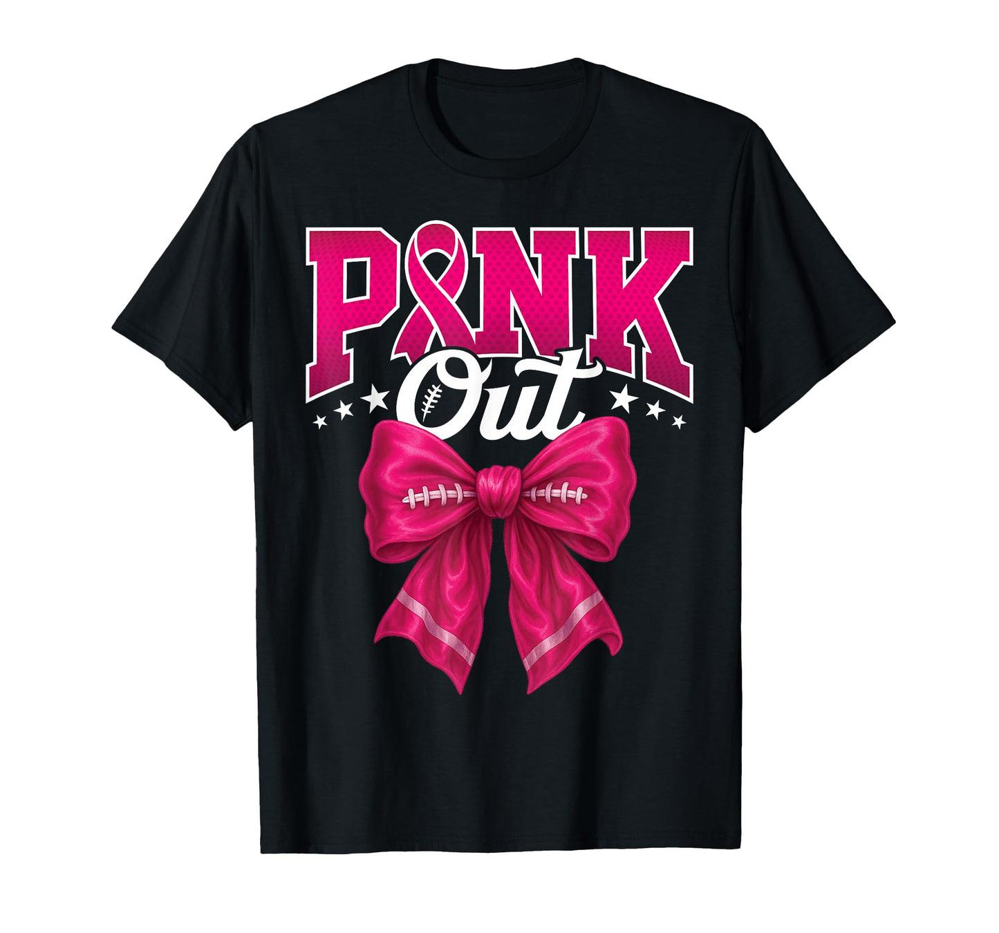 Pink Out Football Breast Cancer Awareness Women Men Kids T-Shirt