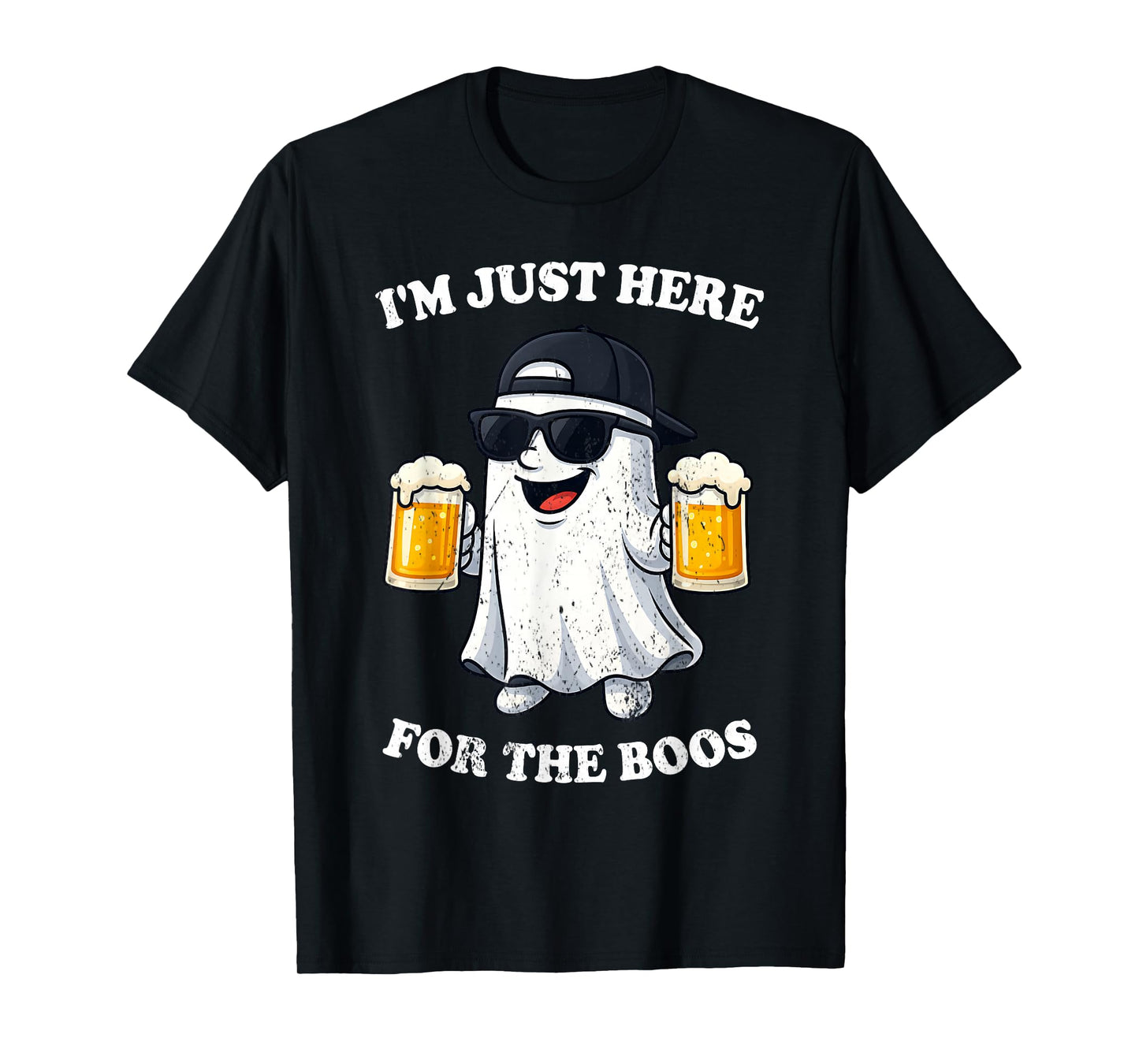 I'm Just Here For The Boos Halloween Women Ghost Cute Funny T-Shirt