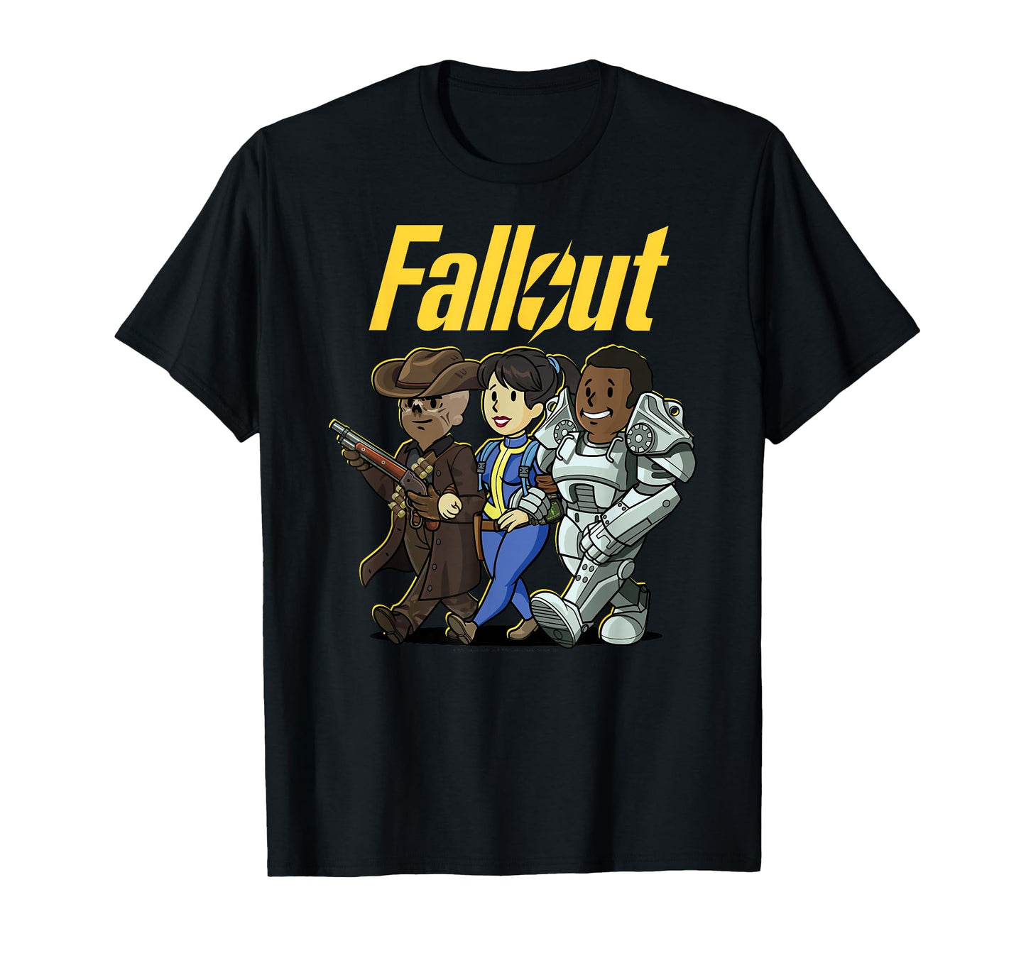 Fallout Character Cartoon Portraits TV Show T-Shirt