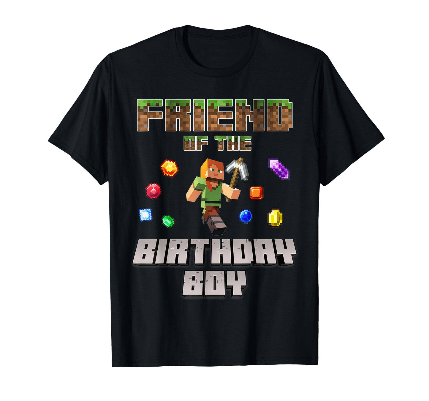 Friend Of The Birthday Boy Video Gamer Pixel Number T-Shirt