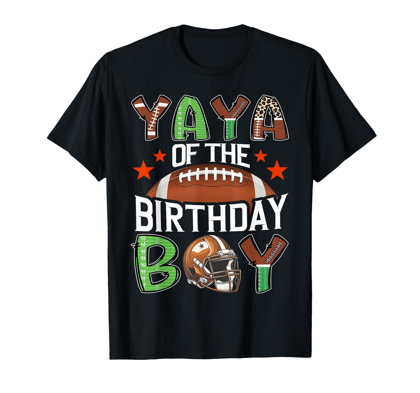 Yaya Of The Birthday Boy Game Day Football T-Shirt