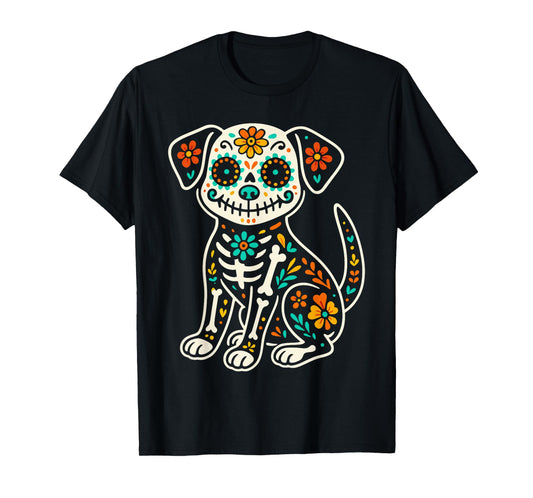 Dia De Los Muertos Dog Shirt Day of The Dog Dead Sugar Skull T-Shirt