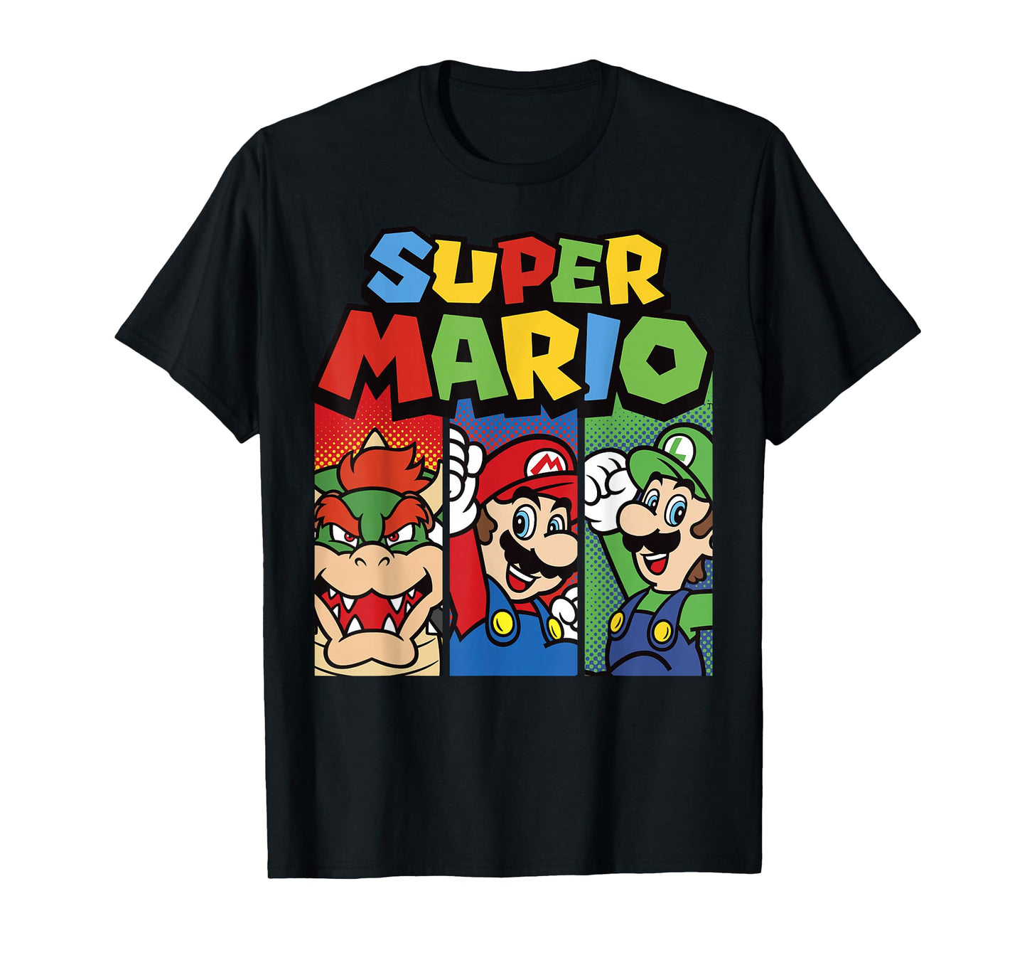 Super Mario Bros Vintage Old School Nintendo Hero Panels T-Shirt