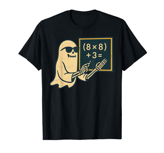 67 Teacher Halloween Skeleton Ghost Six Seven Meme Math T-Shirt