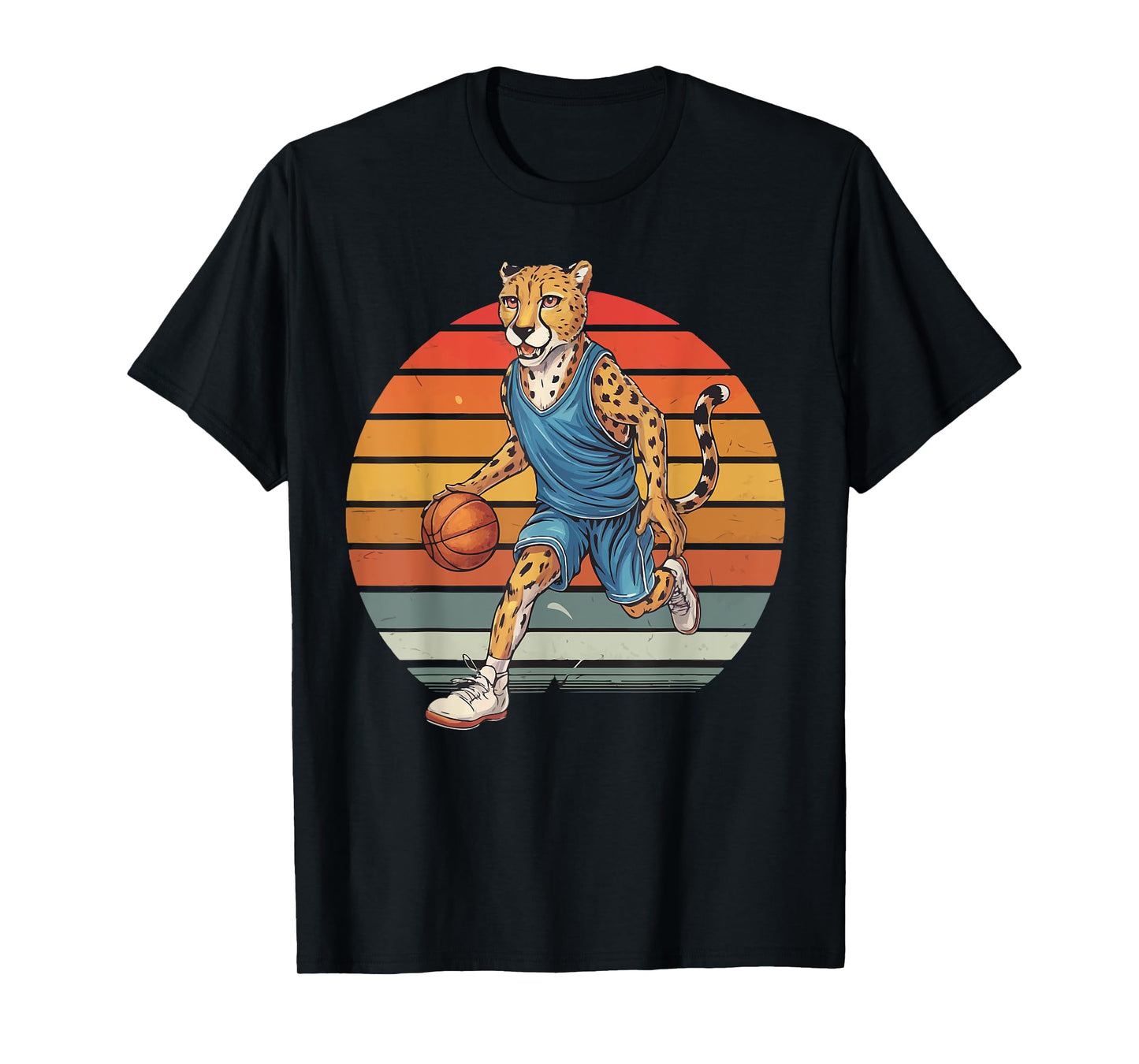 Vintage cheetah Playing Basketball cheetah lovers basketball T-Shirt