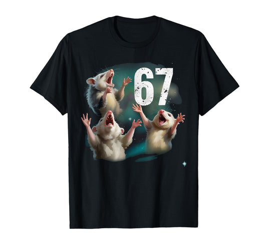 67 Possum Howling at The Moon 67 T-Shirt 6 7 Halloween 67 T-Shirt