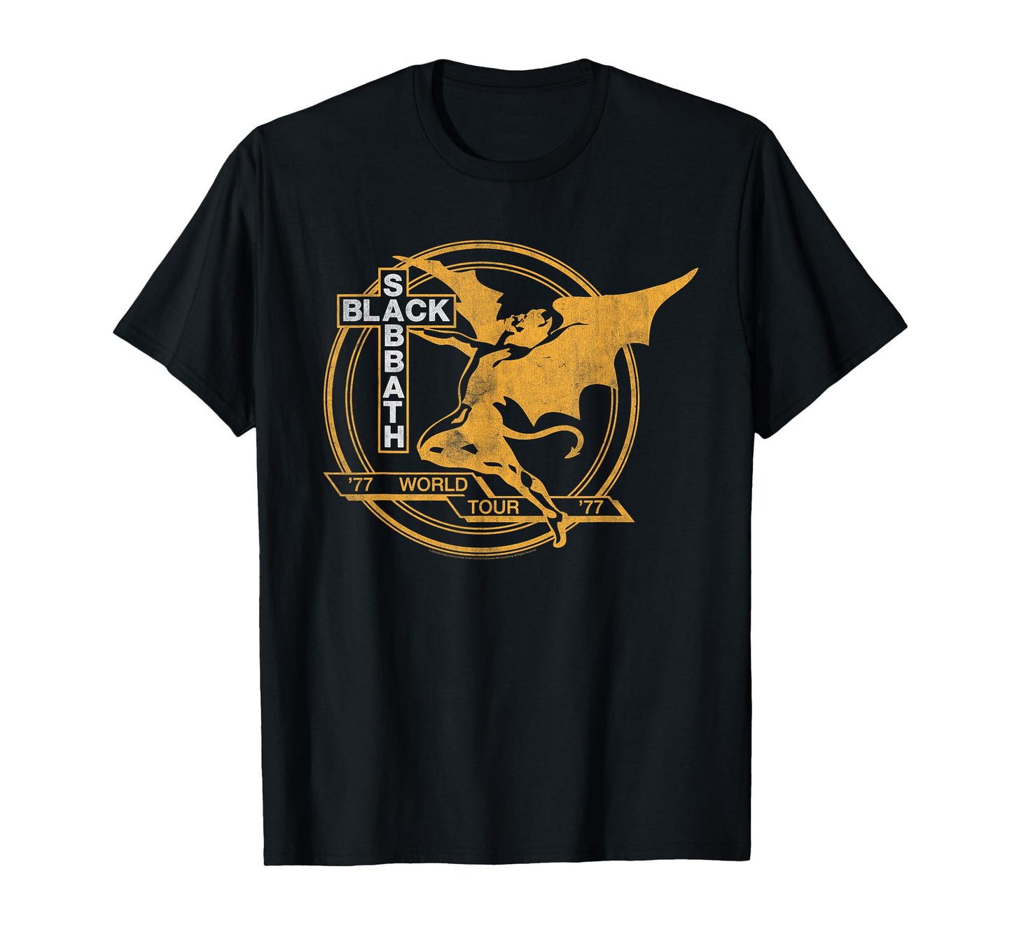 Black Sabbath Official World Tour '77 White/Yellow T-Shirt