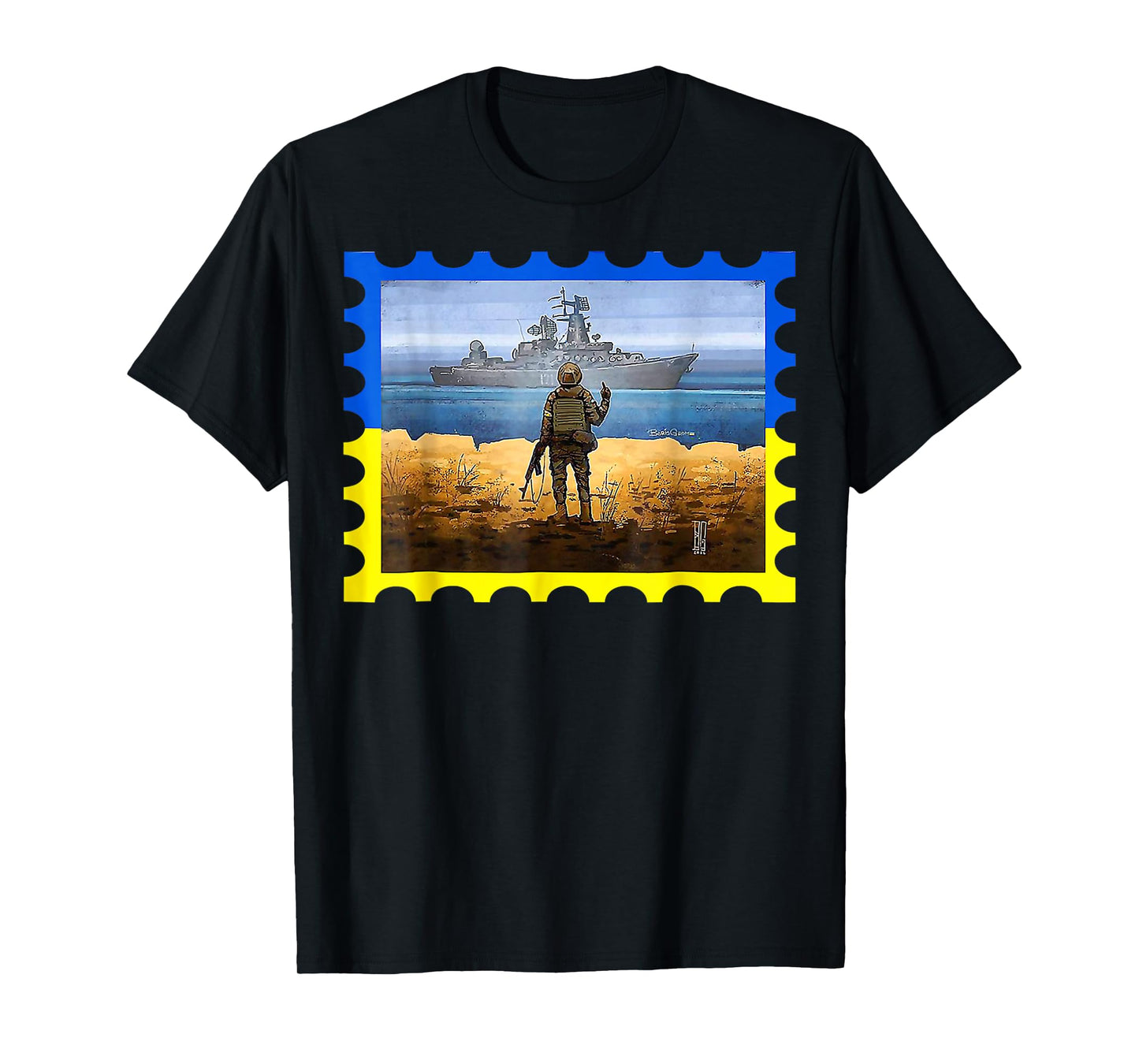 Vintage Ukraine Postage Stamp Flag Pride T-Shirt