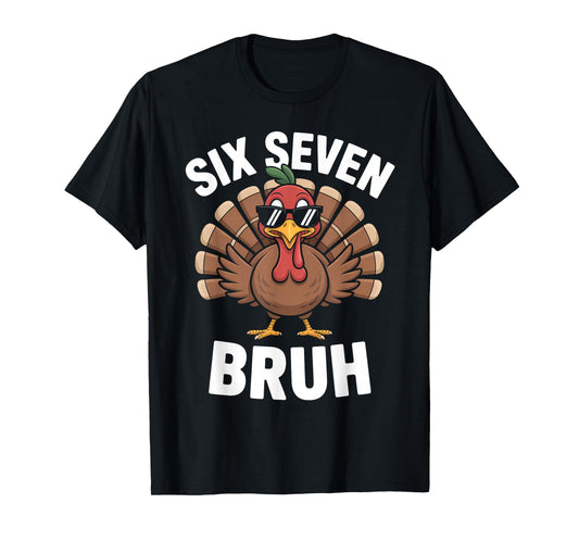 67 Thanksgiving Funny Six Seven Meme Turkey Kids Boys Bruh T-Shirt