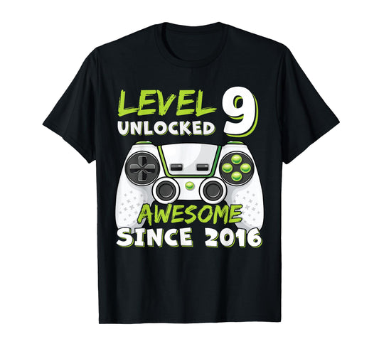 9 Year Old BDay Decorations Son Boy 9yr 2016 9th Birthday T-Shirt