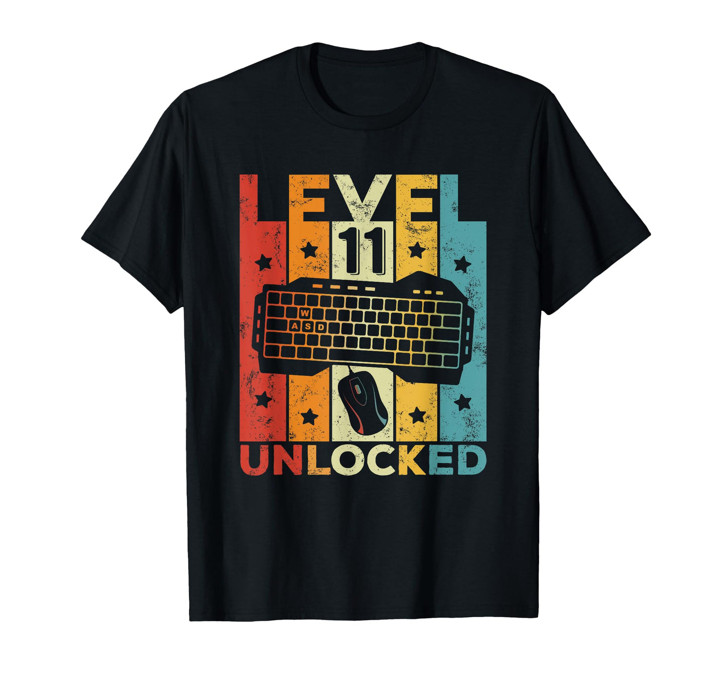 Level 11 Unlocked Gaming Keyboard 11 Birthday Boy Girl Gamer T-Shirt