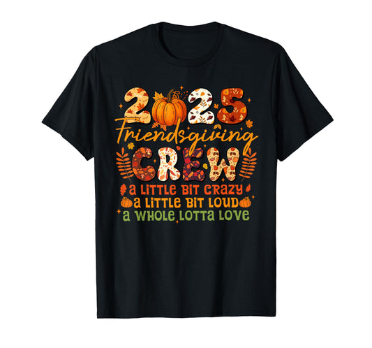 2025 Friendsgiving Crew Matching Funny Thanksgiving Pumpkin T-Shirt