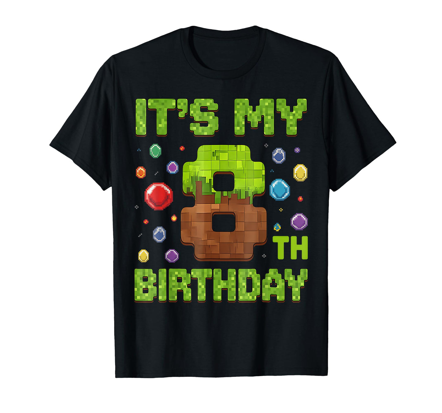 Kids It's My 8th Birthday Video Game Pixel 8 Year Old T-Shirt