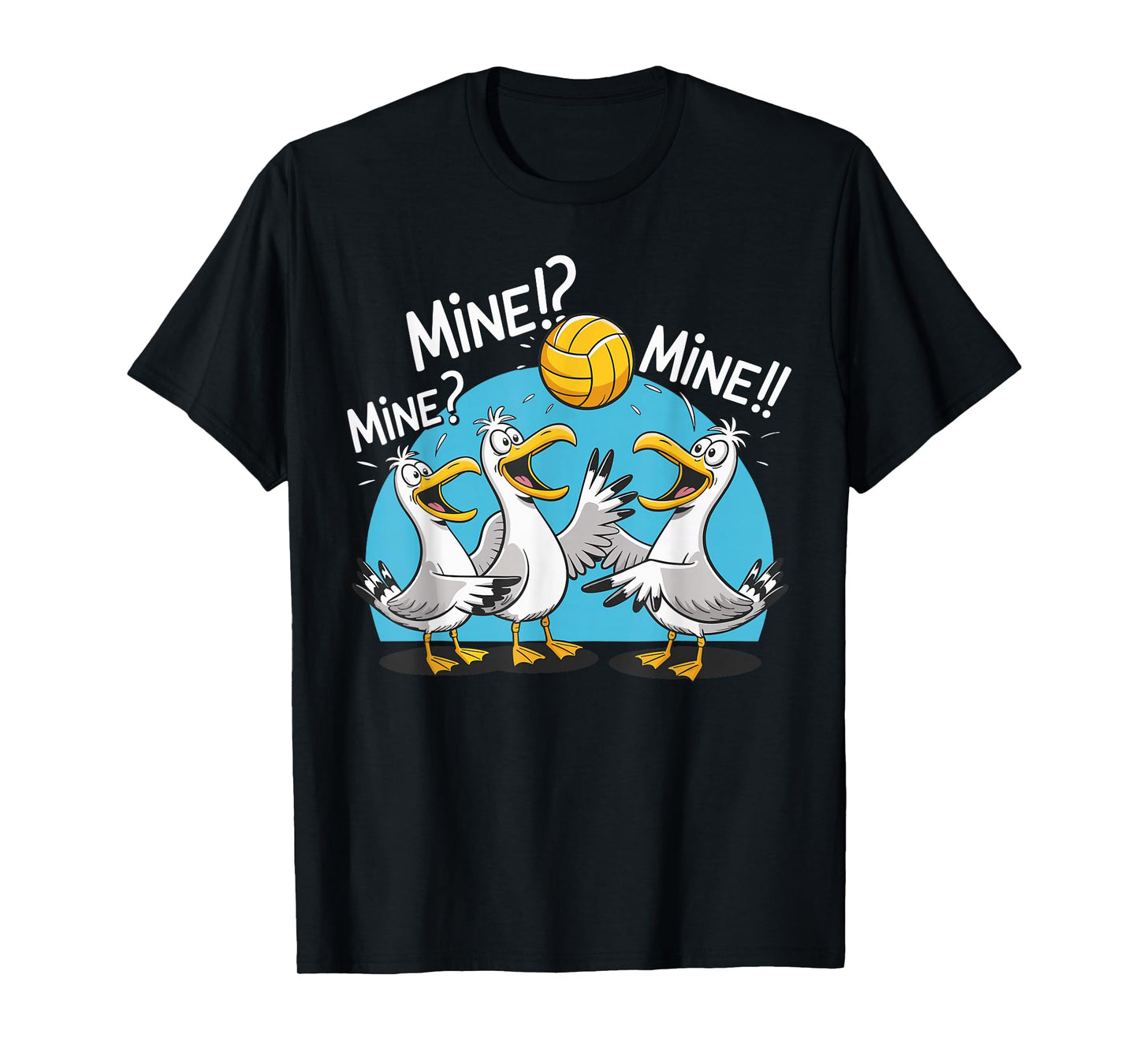 Retro Mine Mine Mine Volleyball Cute Bird Playing Volleyball T-Shirt