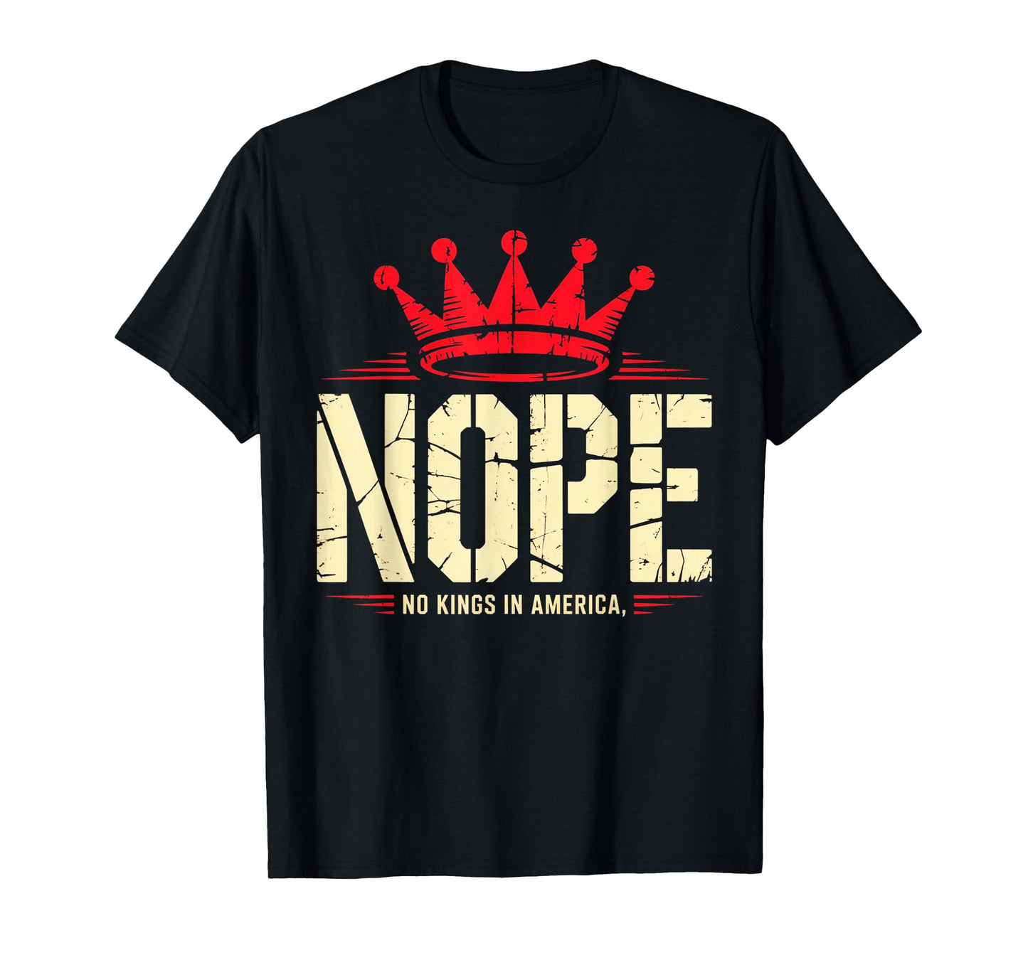 Funny No Kings Halloween 2025 Distressed USA Flag Women Men T-Shirt
