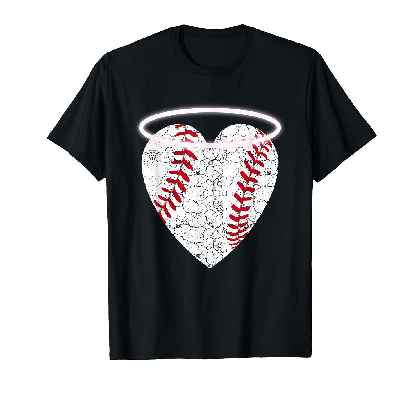 Vintage Angel Baseball Heart with Halo T-Shirt