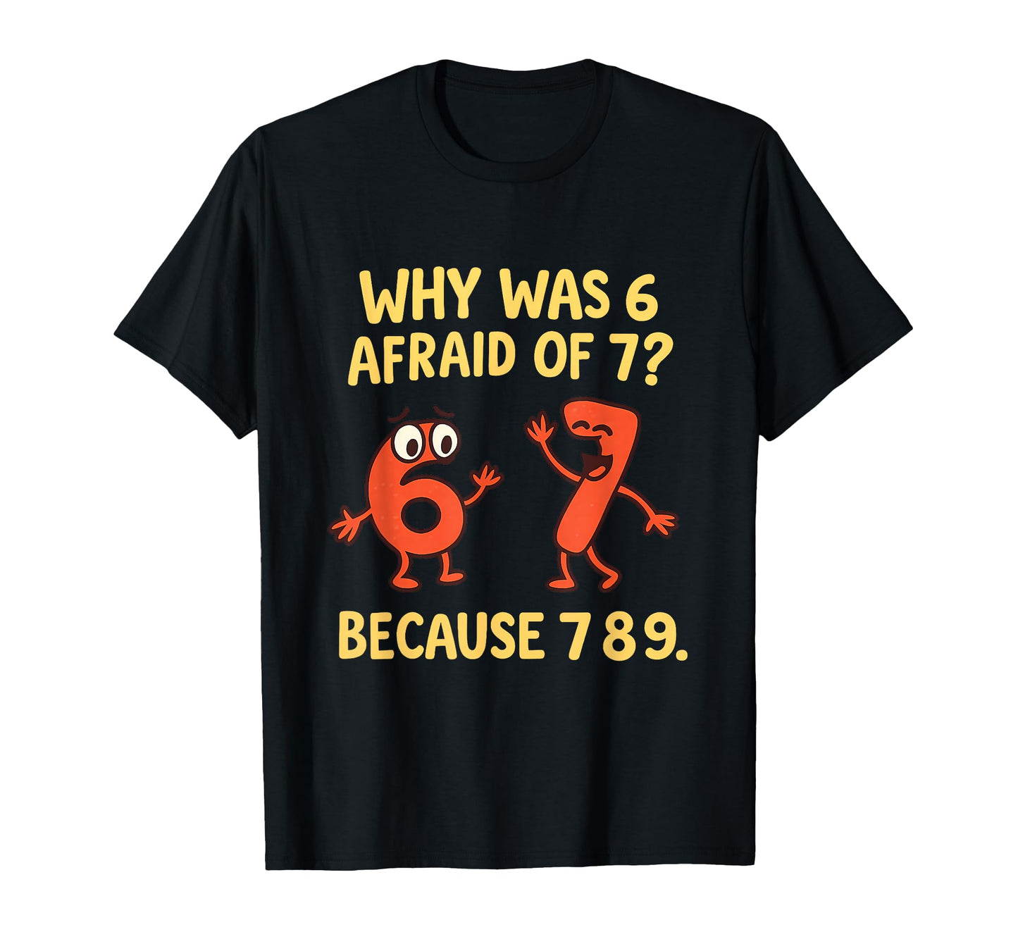 Funny STEM Math Joke Why was 6 Afraid of 7 T-Shirt