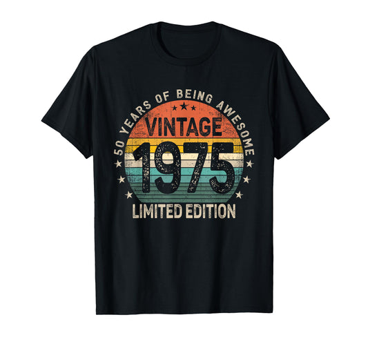50 Years Old 1975 Vintage 50th Birthday Men Women T-Shirt
