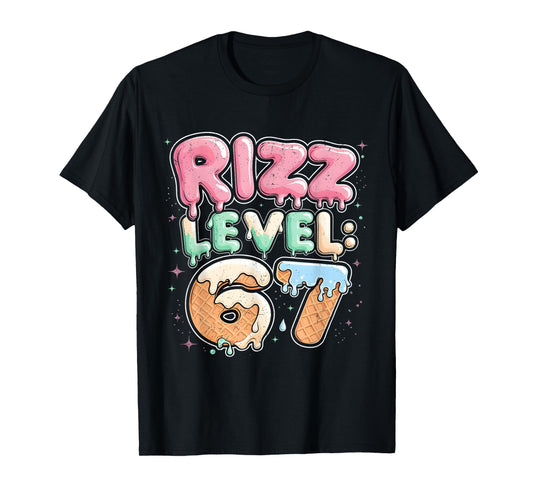 67 Ice Cream Drip Cool Meme Six Seven Gen Alpha Slang T-Shirt