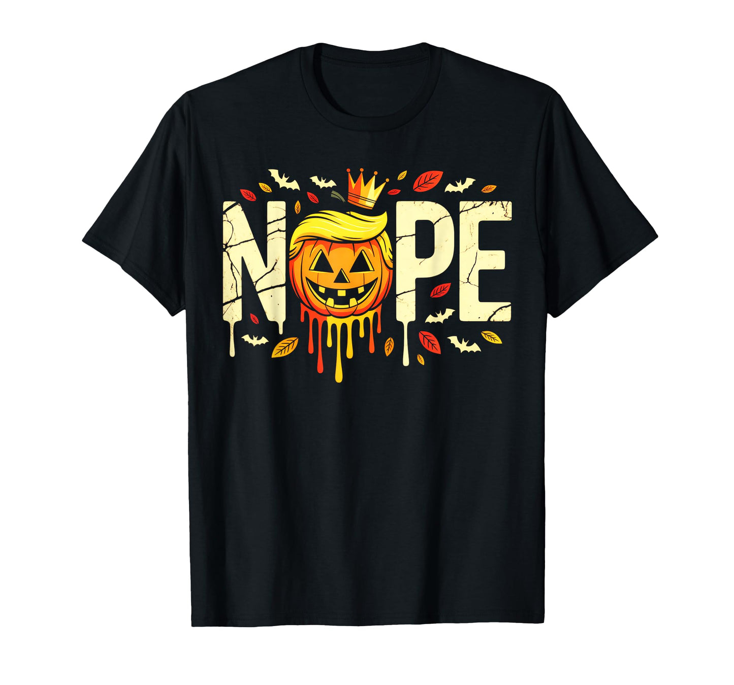 Funny No Kings Halloween 2025 Distressed USA Flag T-Shirt