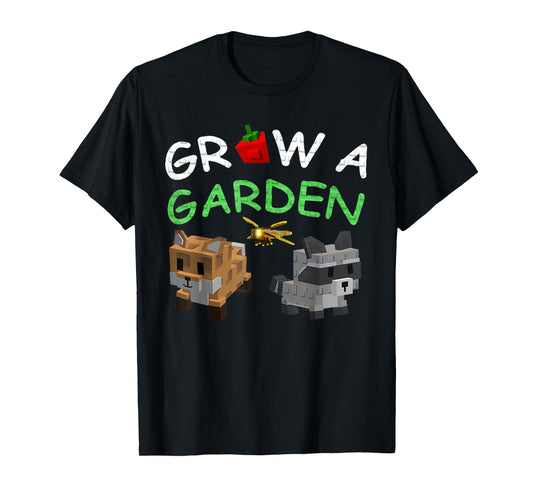 Grow A Garden Pet Raccoon & Red Fox Gamer Design T-Shirt