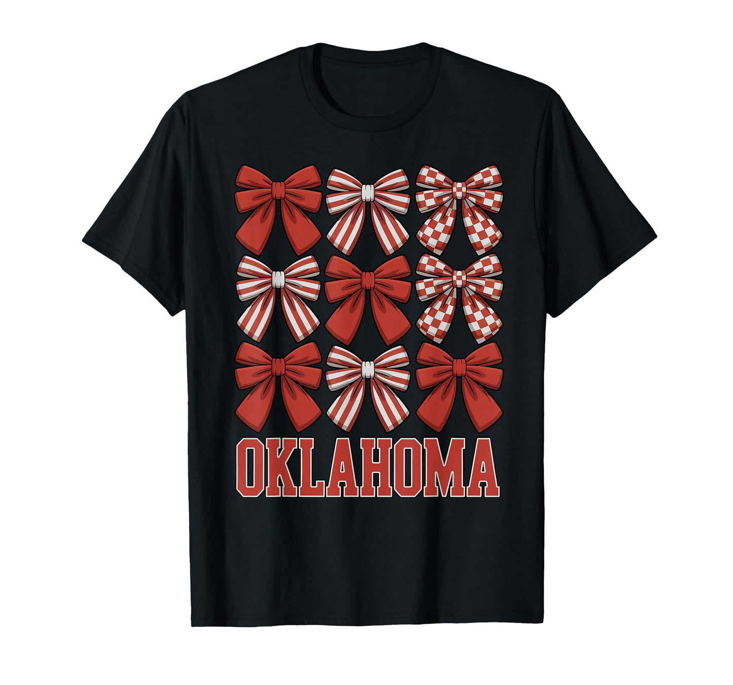 Oklahoma OK Women Toddler Girls Coquette Bow State Pride T-Shirt