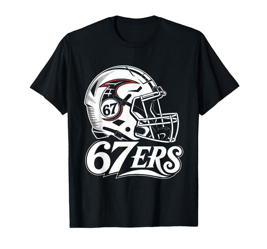 67ERS Helmet Design – Six Seven Athletics Retro Logo T-Shirt