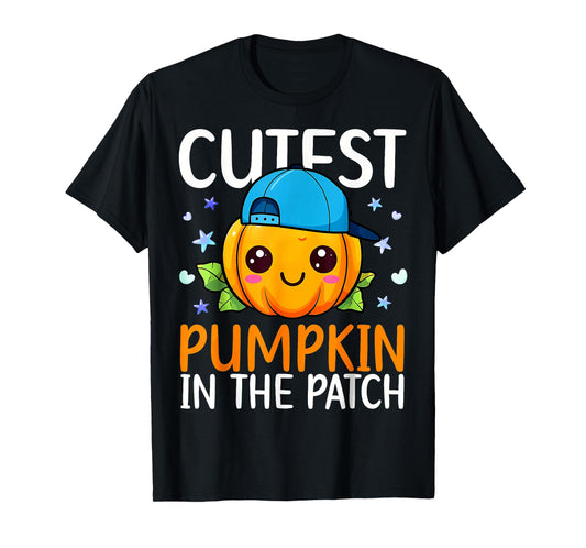 Cutest Pumpkin in The Patch Halloween Costume Boy Kids T-Shirt