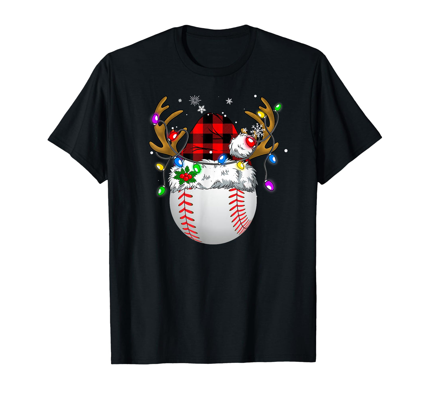 Baseball Santa Sports Men Boys Christmas Baseball Player T-Shirt