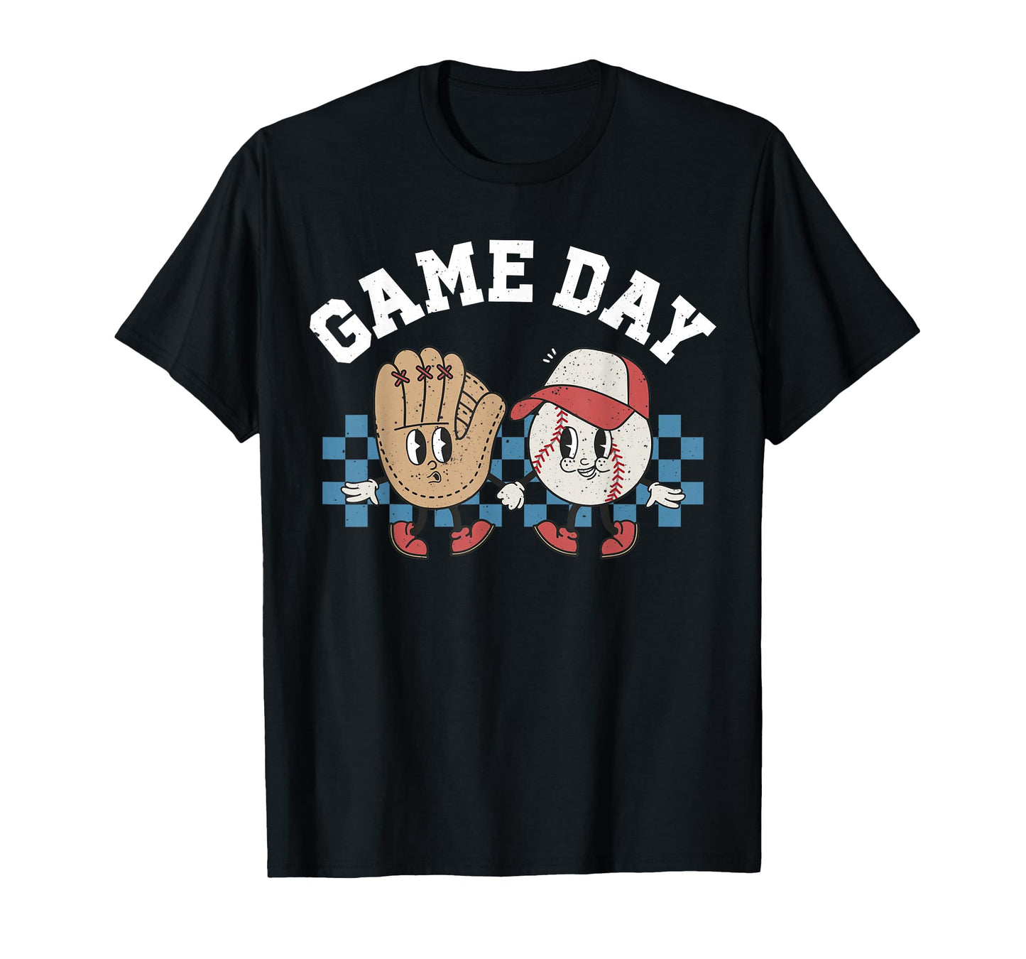 Baseball Retro Groovy Cartoon Love Baseball Season Game Day T-Shirt