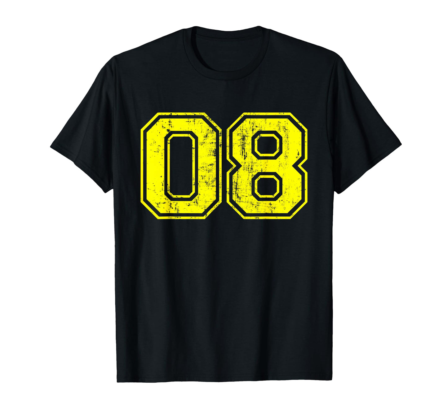 Number 08 Eight Varsity Distressed Vintage Sport Team Player T-Shirt
