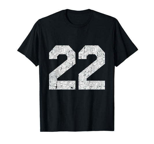 #22 Jersey Uniform Varsity Sports Number, 22nd Birthday T-Shirt