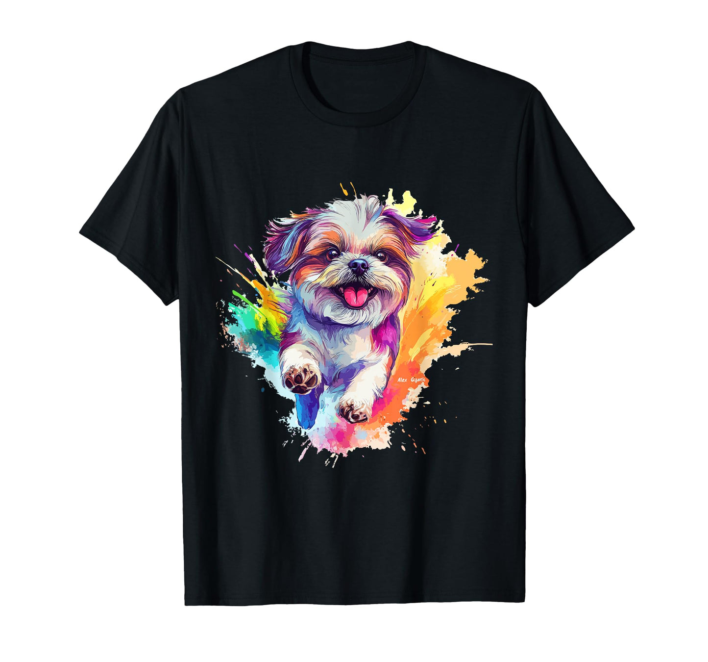 Shih Tzu Lovers Colorful Splash Art Shih Tzu T-Shirt