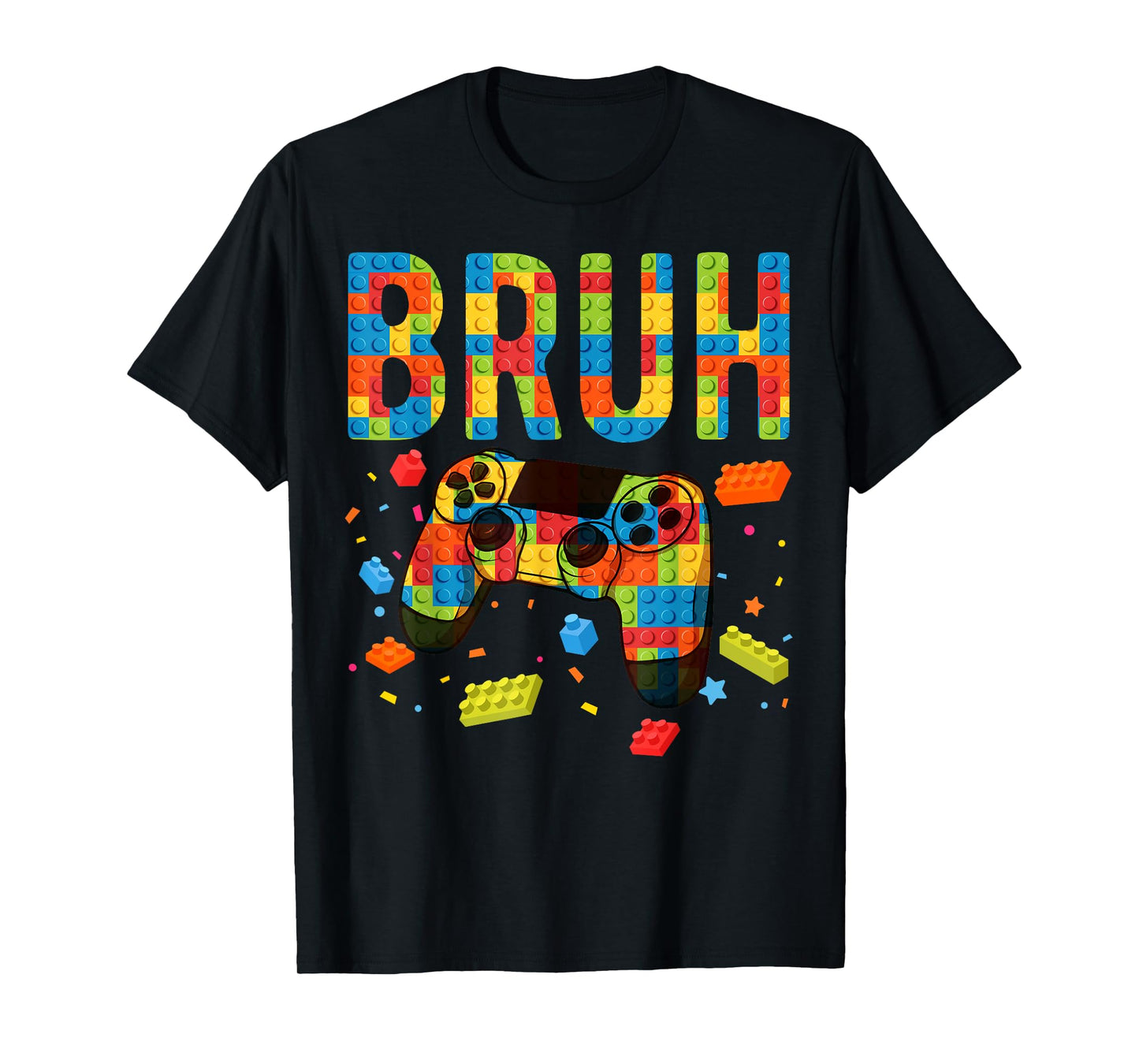 Building Blocks Bruh Gamer Brick Builder Boy T-Shirt