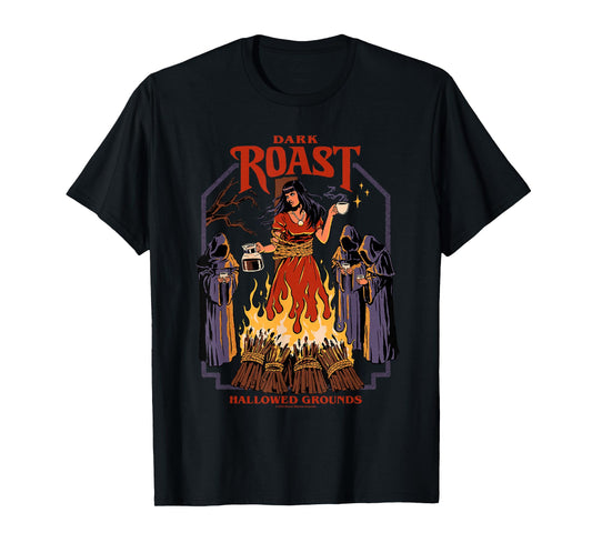 Dark Roast Coffee Witch Occult Retro Funny Adult Humor T-Shirt