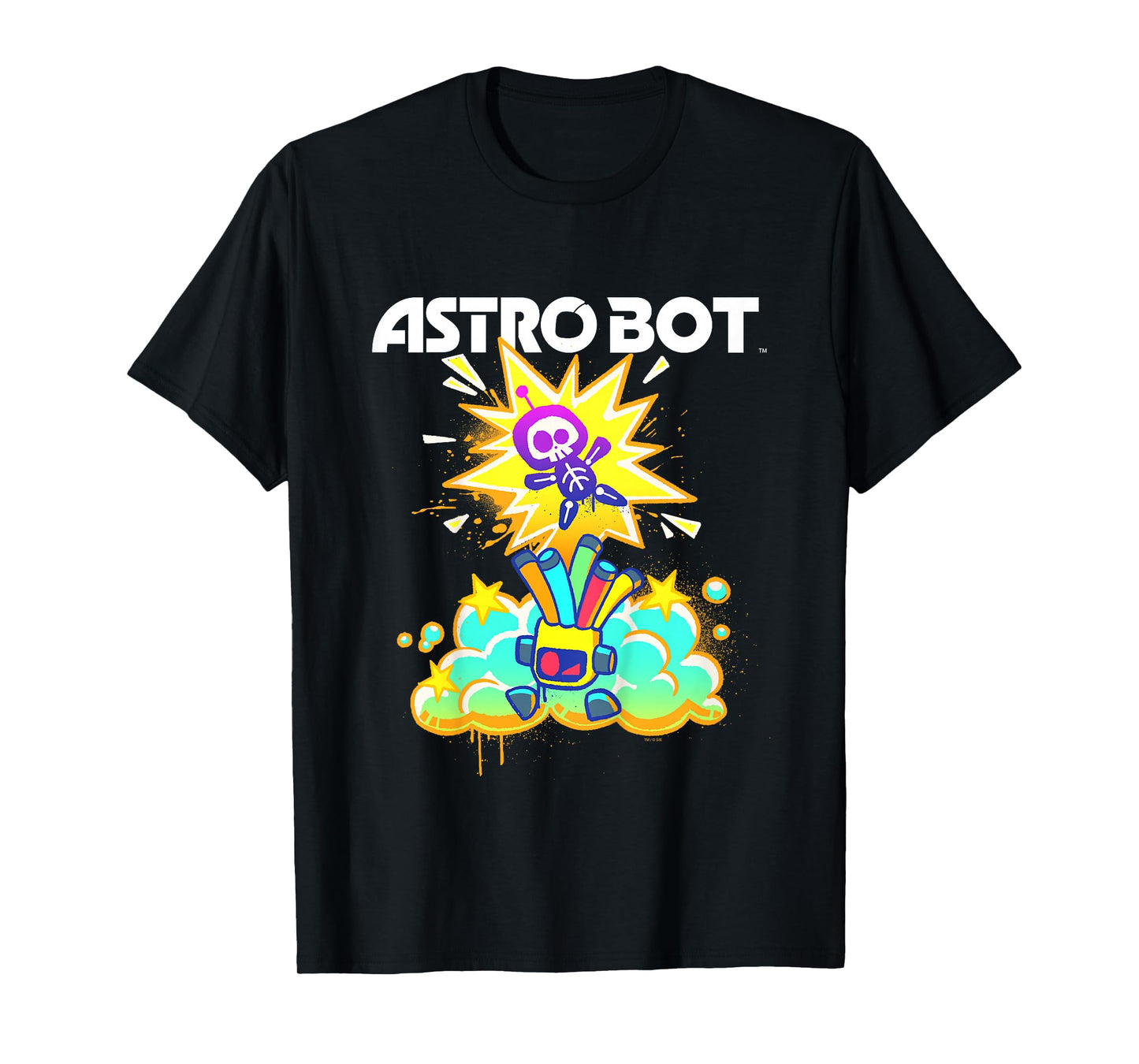 Kids Astro Bot Kids Colorful Airbrush PlayStation Video Game T-Shirt