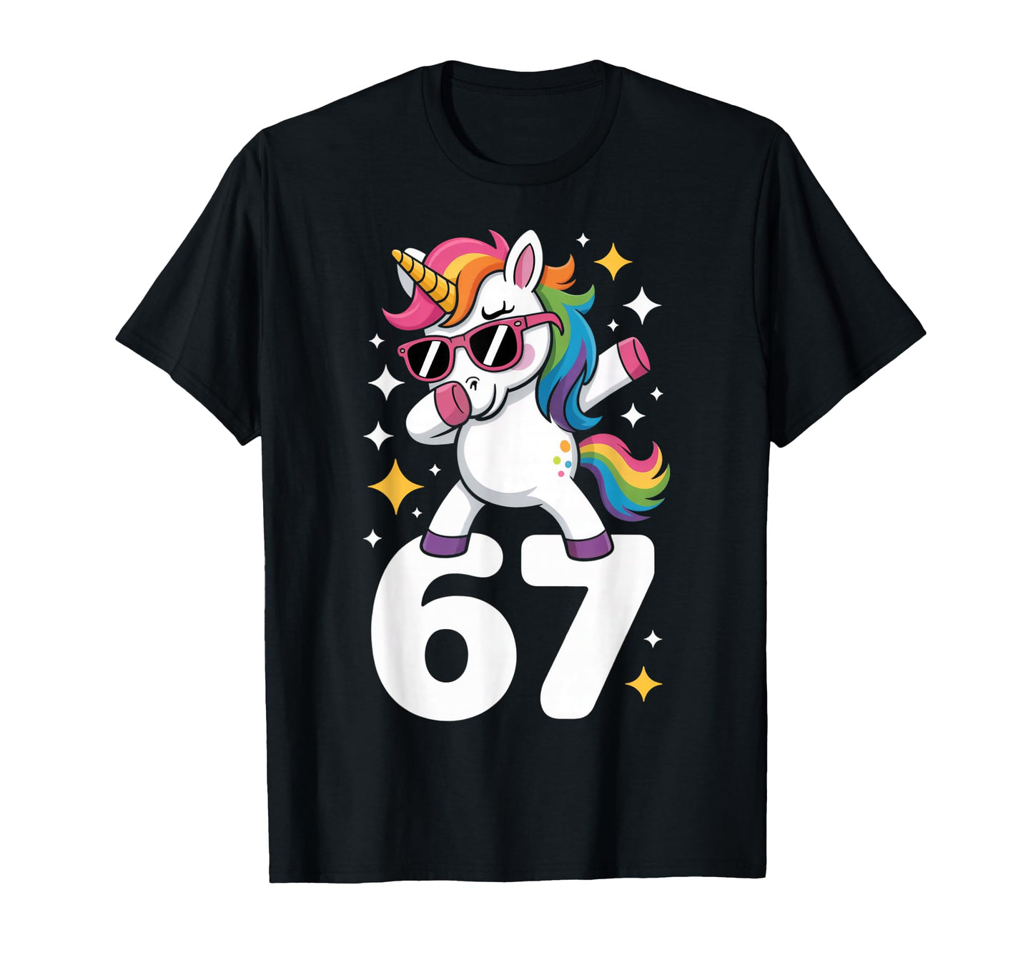 67 Unicorn Dabbing Six Seven Meme Funny T-Shirt