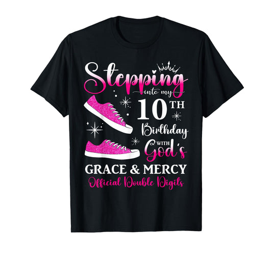 10th Birthday Official Double Digits Ten 10 Years Old Girls T-Shirt