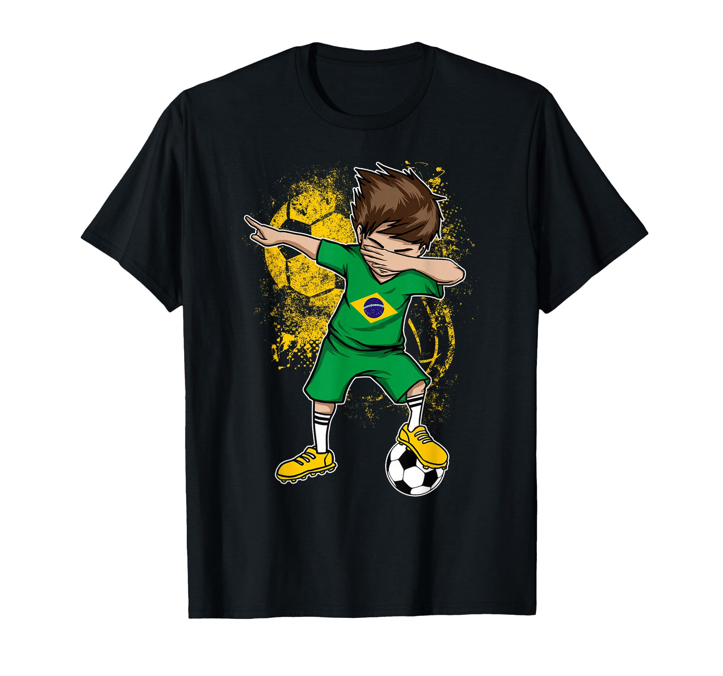 Dabbing Boy Brazil Soccer Shirt Jersey Brasil Football Tee T-Shirt