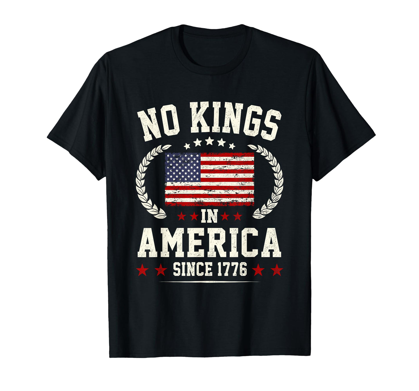 No Kings in America America Flag Vintage No Kings Vintage T-Shirt