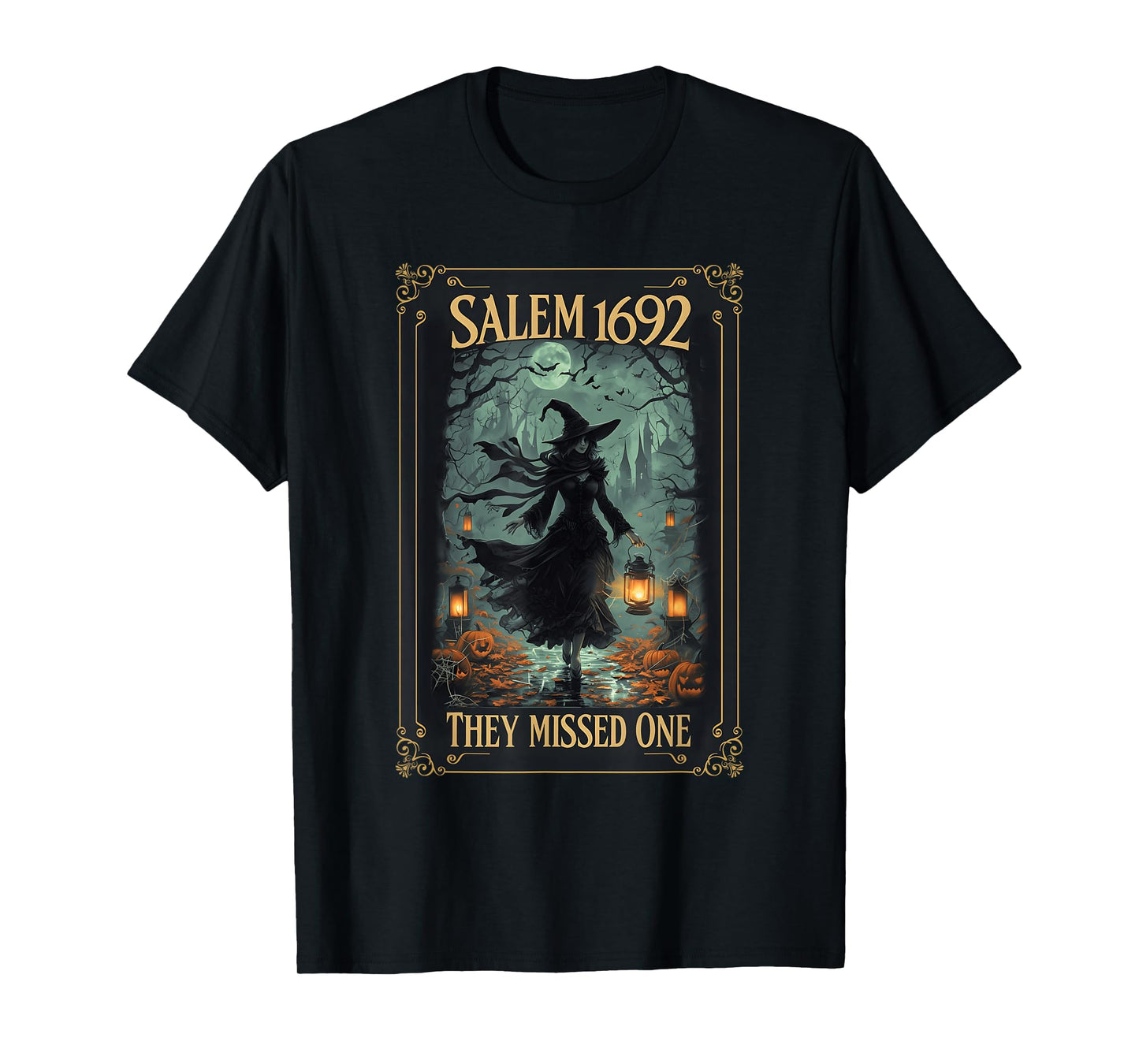Salem 1692 They Missed One Halloween Witch Tarot Card Women T-Shirt