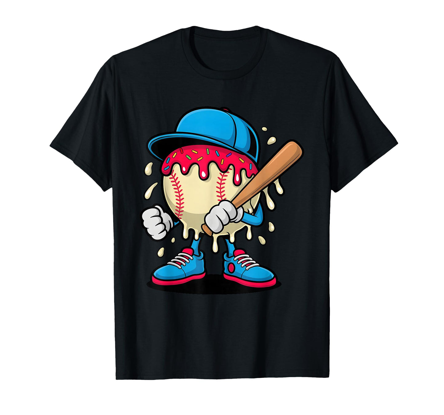 Baseball Drippy Ice Cream – Cool Funny Sport Tee T-Shirt
