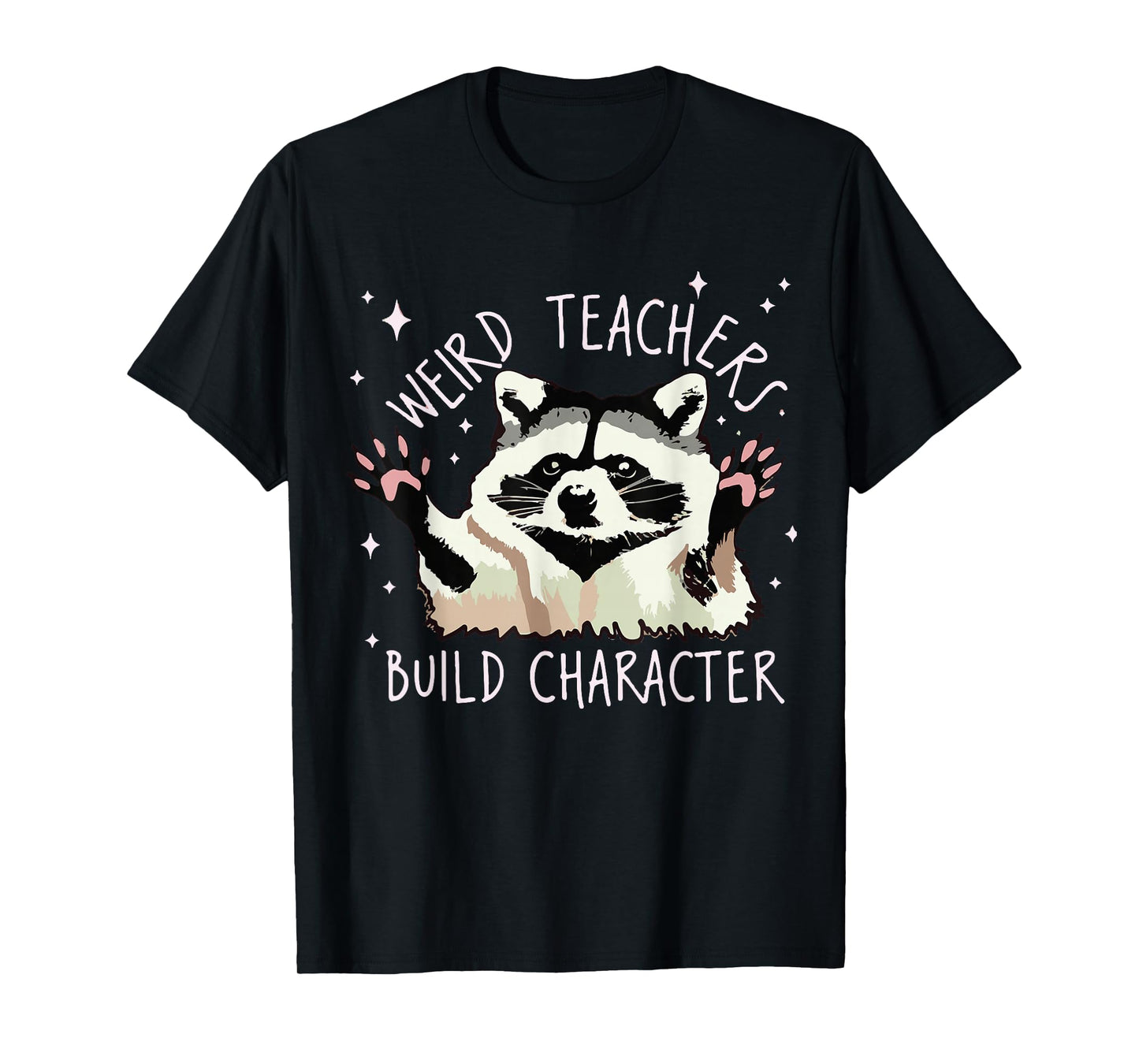 Weird Teachers Build Character Raccoon Teacher Appreciation T-Shirt