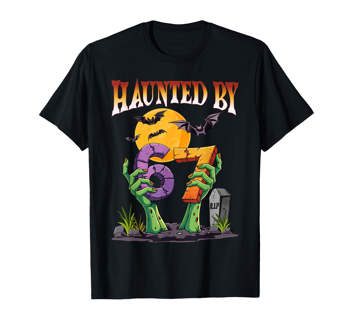 Haunted by 67 Meme Halloween Spooky Six Seven T-Shirt
