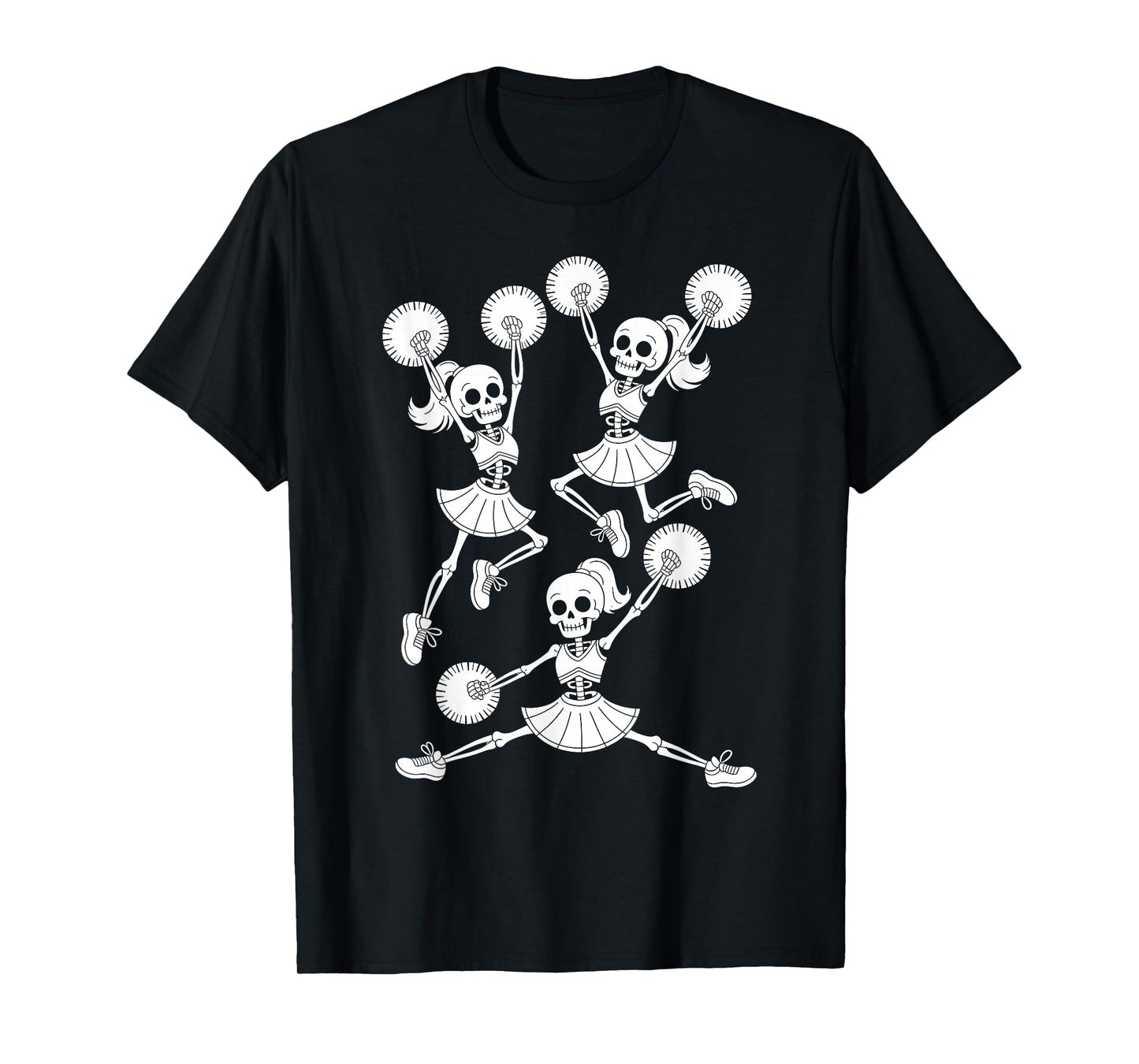 Funny Halloween Skeletons Cheerleader Pajama Cheer Costume T-Shirt
