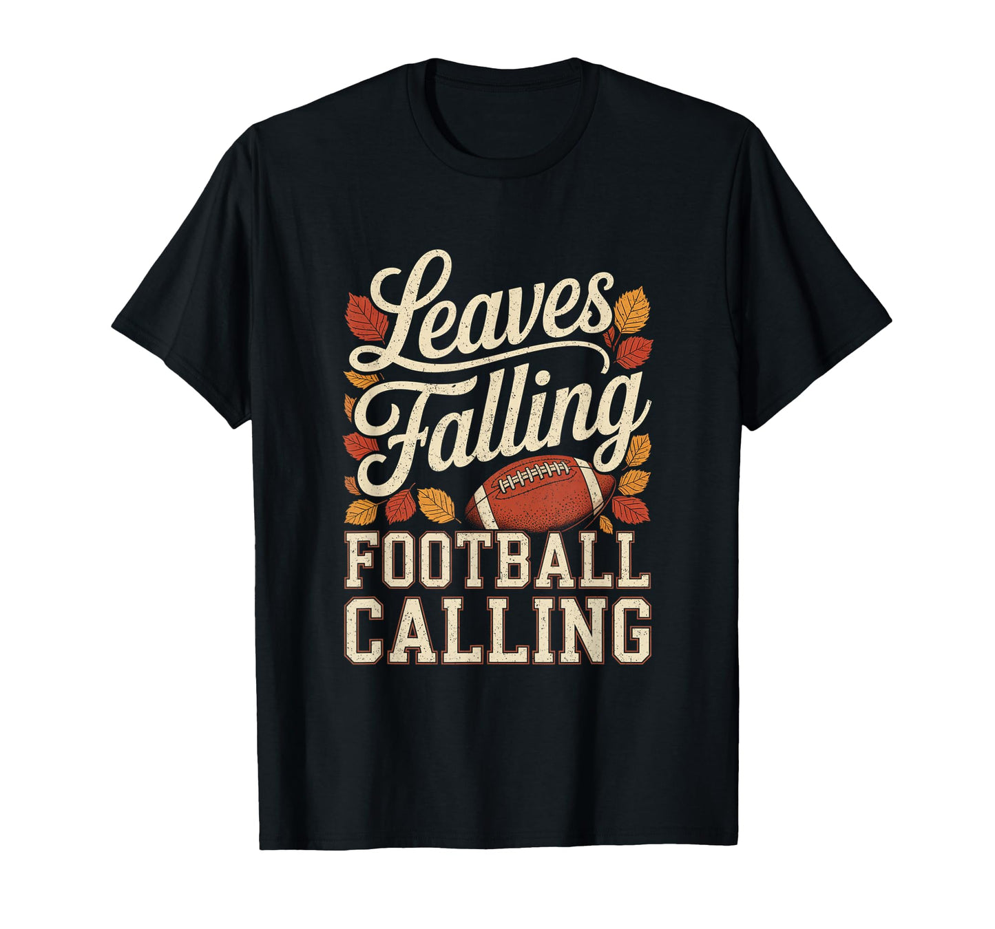 Leaves Falling Football Calling Funny Mom Fall Season Women T-Shirt
