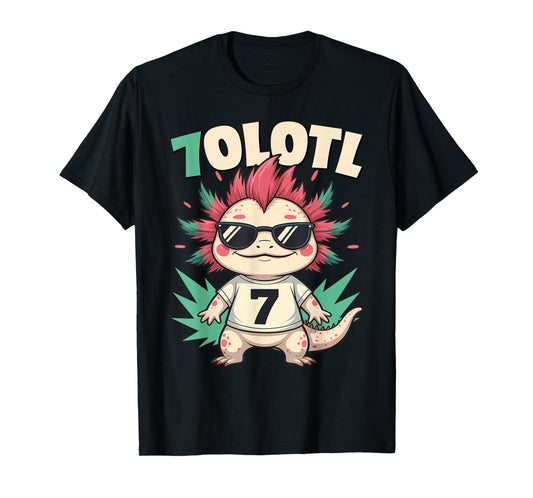 7olotl Sevenolotl – Funny Axolotl Halloween Number 7 Costume T-Shirt