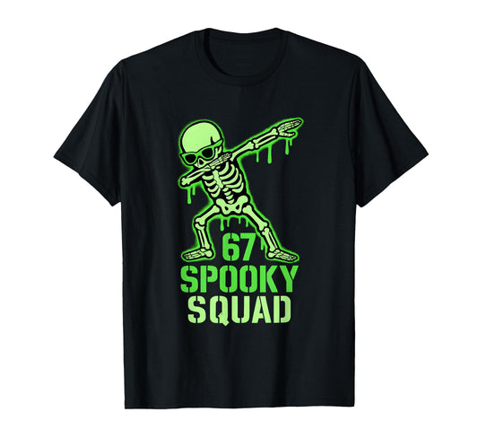 67 Meme Halloween Skeleton 6 7 Brainrot Six Seven Kids Boys T-Shirt