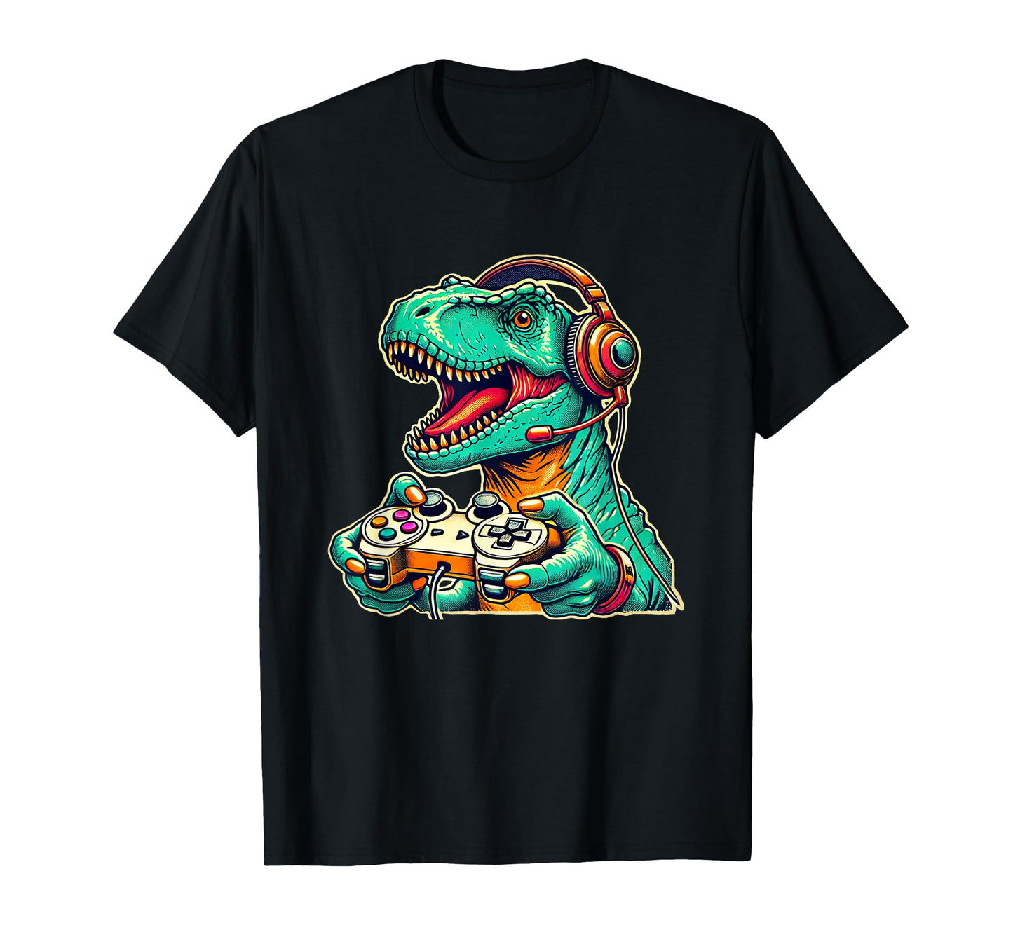 Cool Gamer Dino T-Rex Gamer Dinosaur Gaming T-Shirt