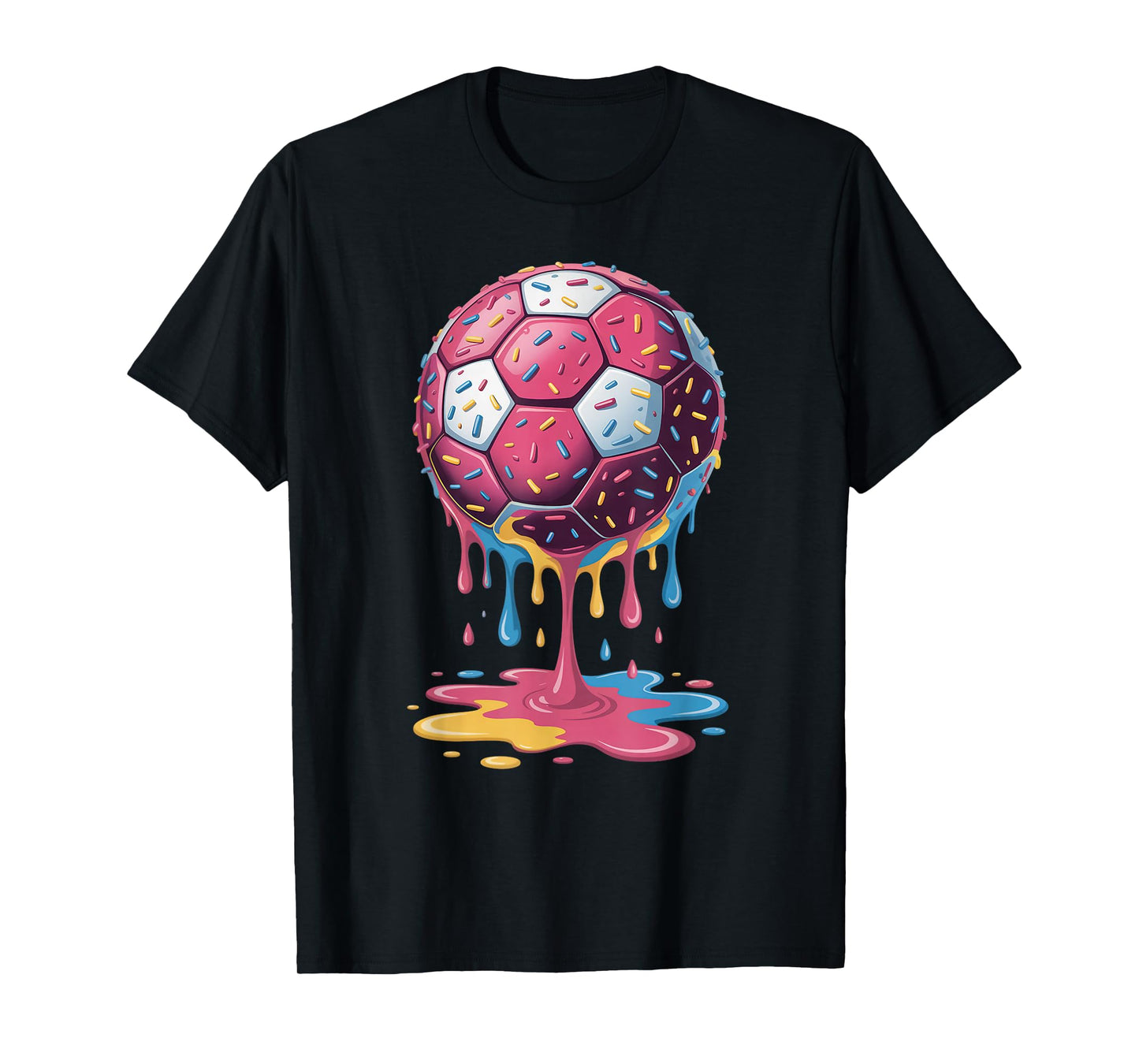 Soccer Ball Drip Ice Cream Drip Men Women Game Soccer Drip T-Shirt